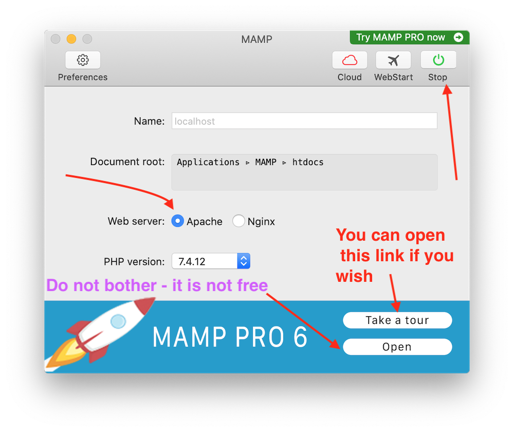 MAMP window