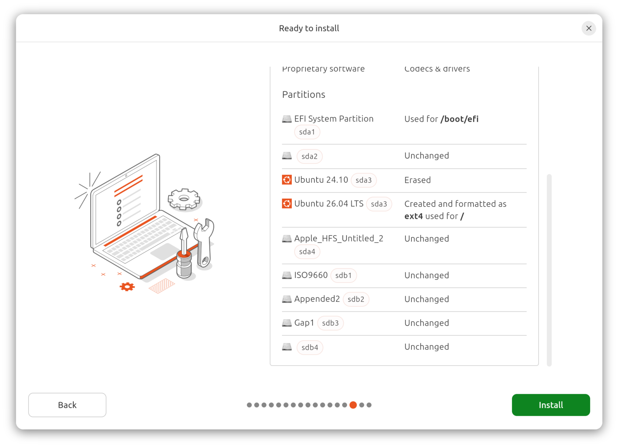 Ubuntu-install-show-what-partitions-affected
